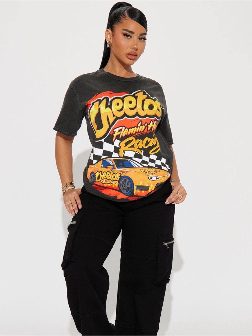 Flamin Hot In These Streets Graphic Tee - S - Picture 2 of 7